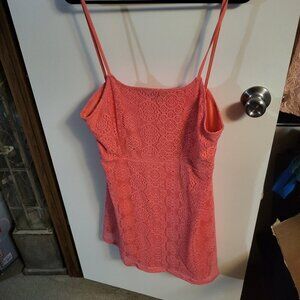 NWOT HYPE CORAL LACE MINI DRESS SZ L
